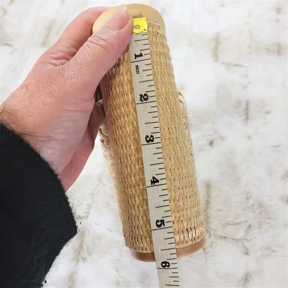 ☆ Cape Robbin Yara Nude Braided Strap High Block Heel Slip On Heeled Sandals - Picture 14 of 15